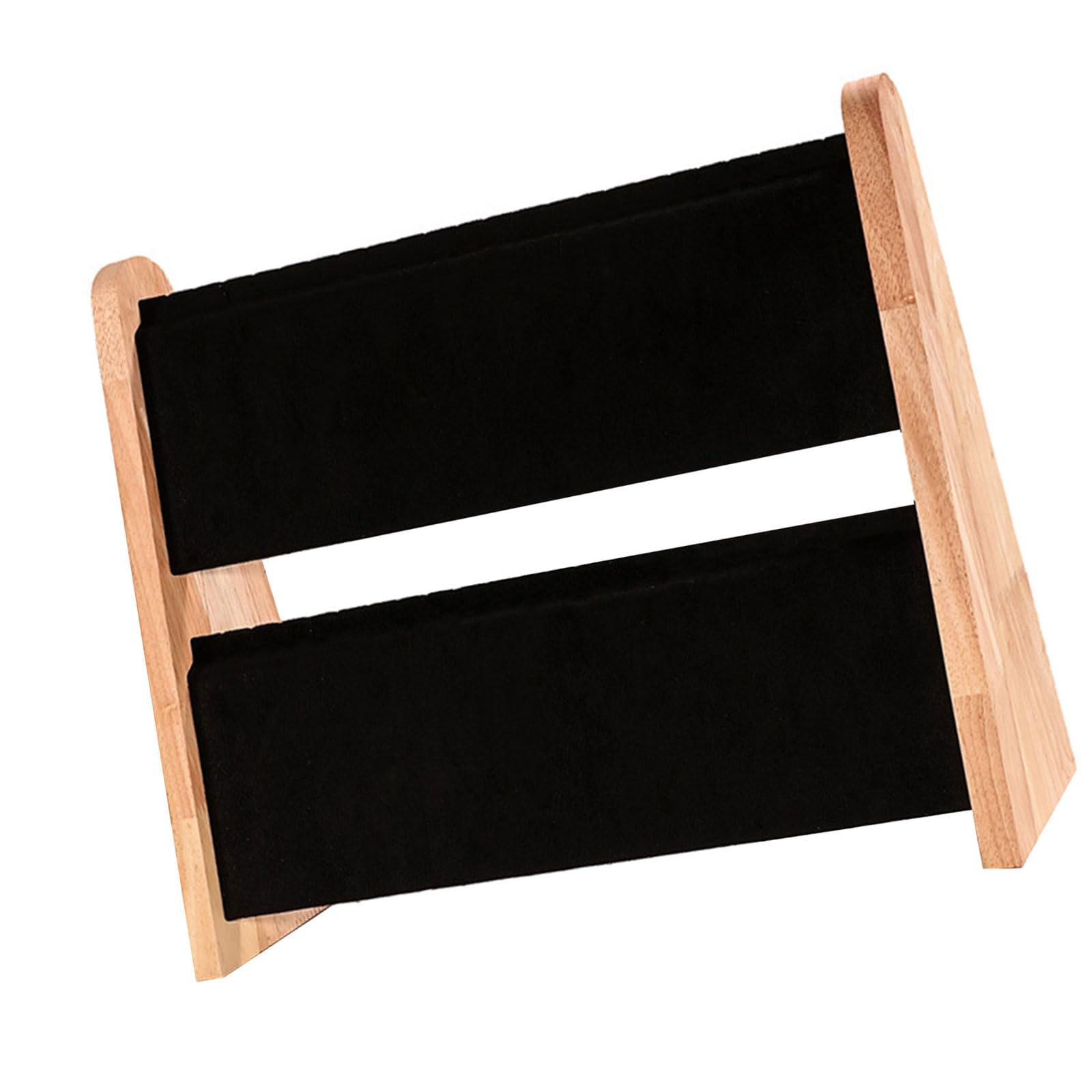 Yrohgkpn Black Practical Sturdy Wood Necklace Holder Vertical Jewelry Storage Rack For Artistics Craft Supplies Double Tiers Jewelry Rack