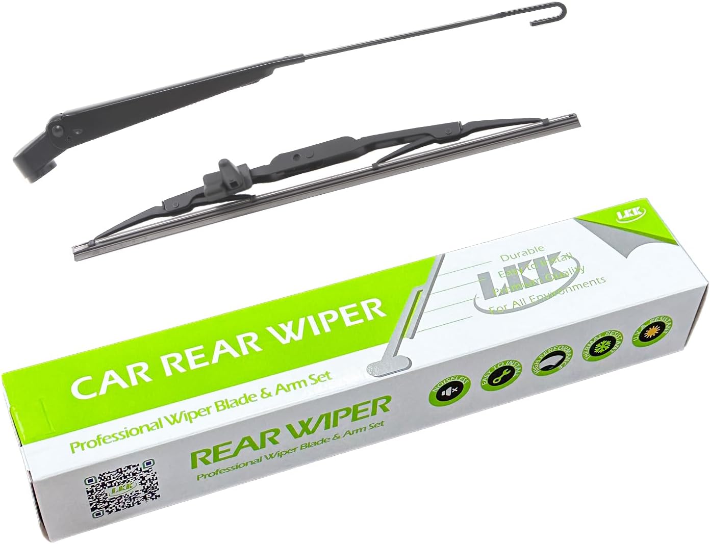 LKK Rear Windshield Wiper Arm Blade Assembly Kit Compatible with Toyota Sequoia Limited, SR5 2001-2007 Rear Window Wiper Set