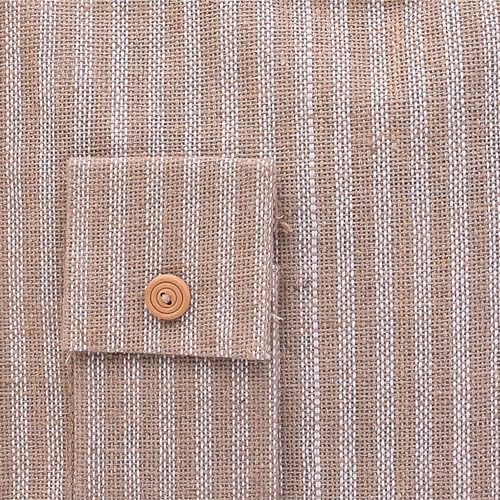 Image of Kuber Industries Grocery Bag | Jute Carry Bag | Lunch Bags for Office | Zipper Grocery Bag with Handle | Vegetable Bag | Lining Front Pocket Shopping Bag | Medium | Brown