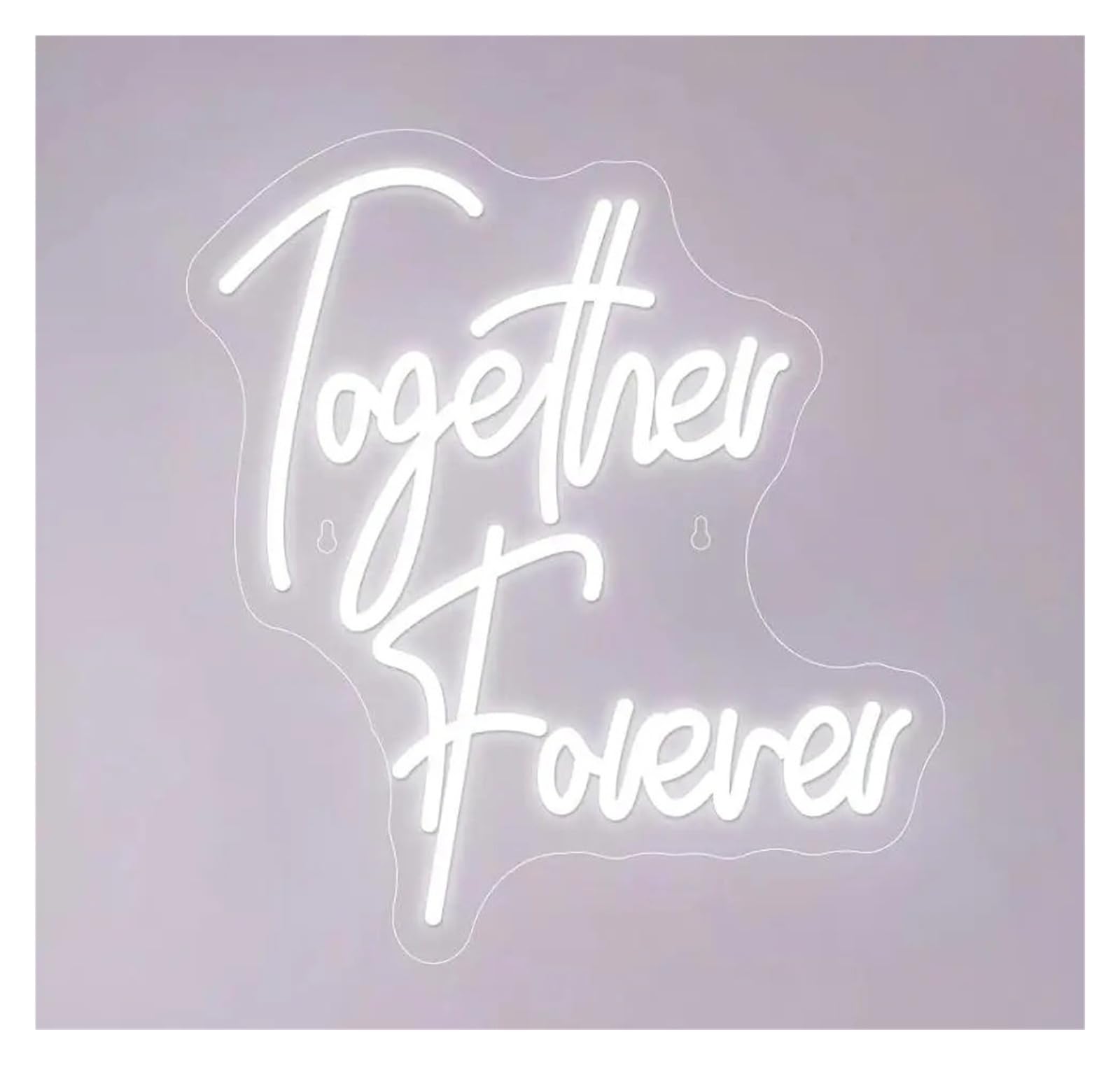 XENITE Hanging Art Neon Signs Together Forever Neon Sign USB Dimmab LED Lights for Birthday Party Bedroom Wedding Anniversary Decoration 39x41cm