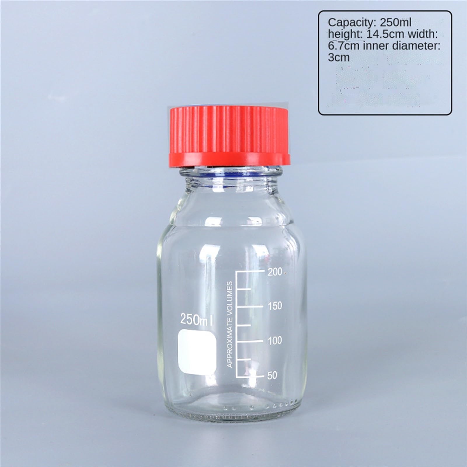 Butelka na odczynniki, Szklana butelka na odczynniki, zakrętka, laboratoryjna próbki, wielokolorowa, wiele rozmiarów(500ml-1pcs)