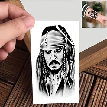 VANVATI Jack Sparrow Easy Tattoo Removal Temporary Tattoo Sticker For Male And Female Tattoo Sticker
