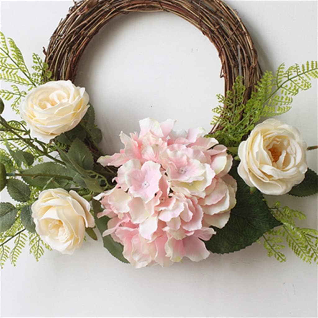 Handmade Wreath Rose Embroidered Ball Wall Decoration Wall Hanging Wreath(D)