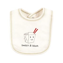 Touched by Nature Unisex Baby Organic Cotton Bibs, Fortune Cookie, One Size