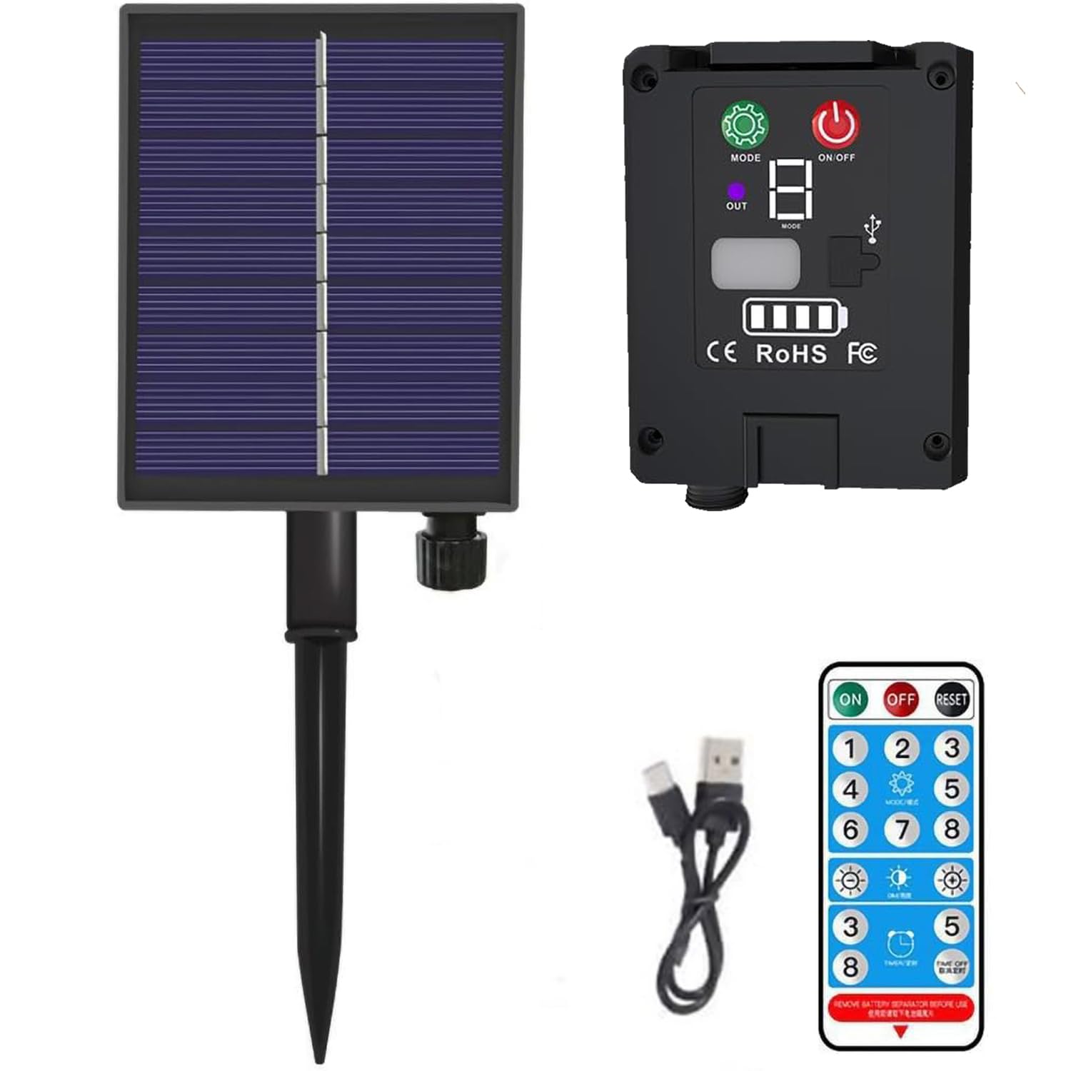 Joysing Replacement Solar Panels for Garden Lights 1200mAh Solar Battery Box for LED String Lights, Waterproof Lithium Solar Panel kit with Remote Control for 3V Outdoor Light