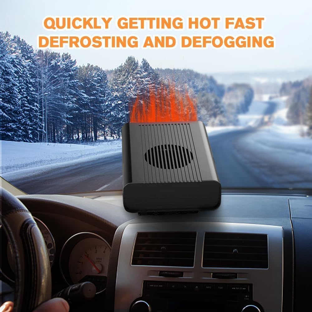 Leaflai 12V- Autoheizung – Anti-Beschlag-150W-Winter-Autoheizungsset, das an den Zigarettenanzünder angeschlossen Wird, 2-in-1-Heizung/Kühlung Mini-Autoheizung, Defroster