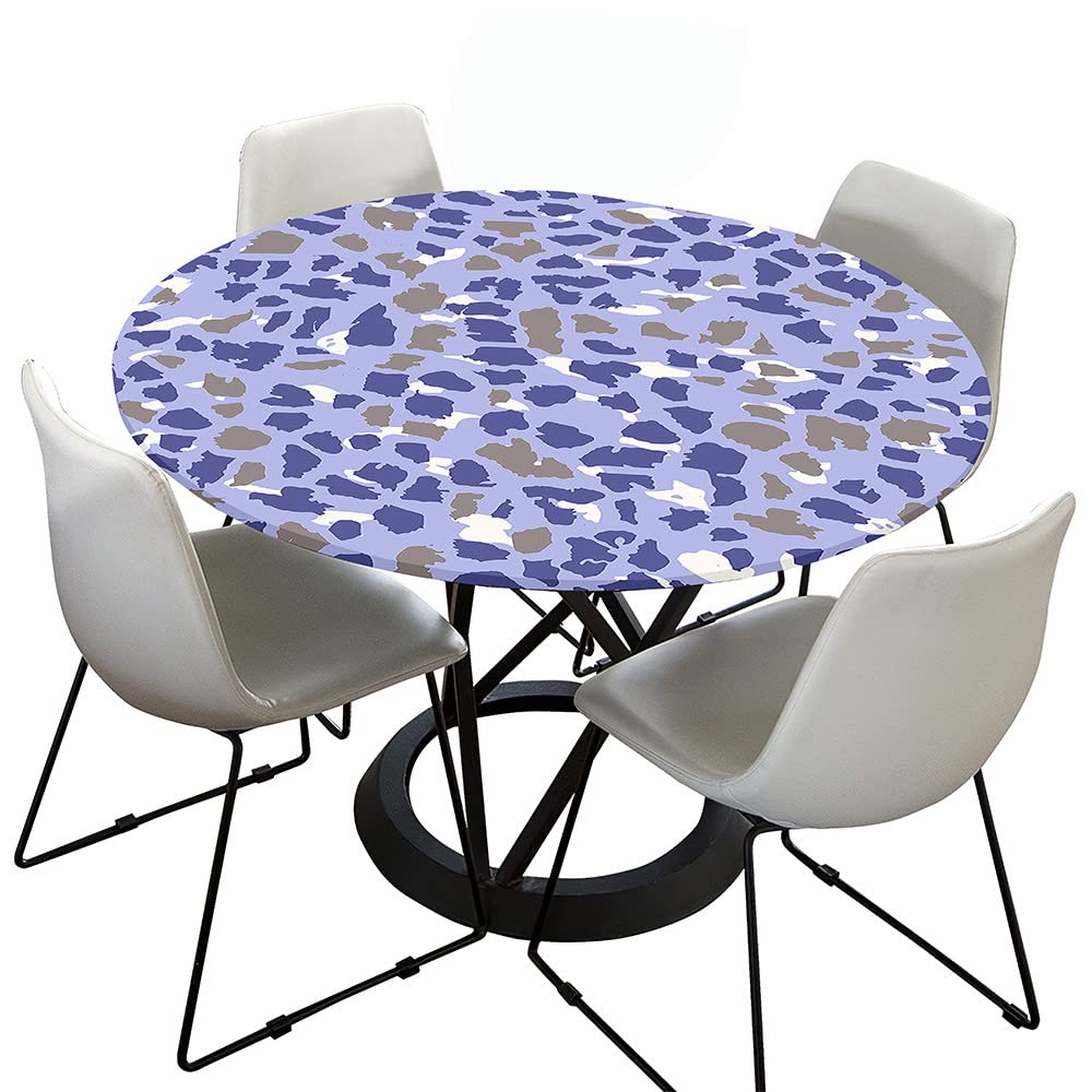 Nappe Ronde élastique Imperméable - Motif Floral Léopard - Pour Tables De 114 à 127 Cm - Extérieur & Intérieur