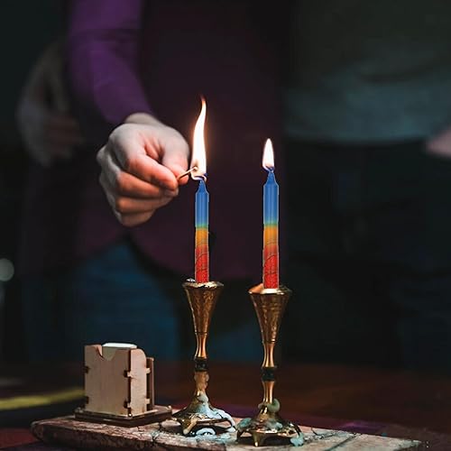 Miniatura 98 de Majestic Giftware /Safed Candles - Paquete de 12 velas Shabat (SC-SHTR-T) Velas tradicionales de Shabat hechas a mano de 5 pulgadas sin goteo Se