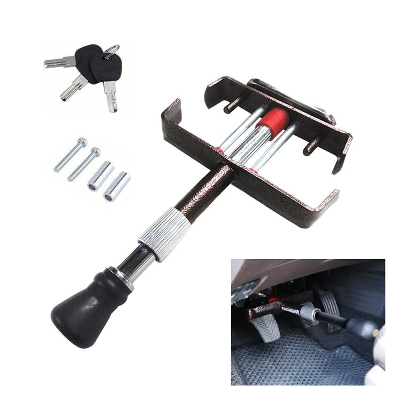 1 PC Cerradura de embrague Pedal multiusos Bloqueo de protección contra robo de seguridad Herramienta de bloqueo a/;n;/ti-robo Strongado Freno de freno Cerradura de pedal de embrague