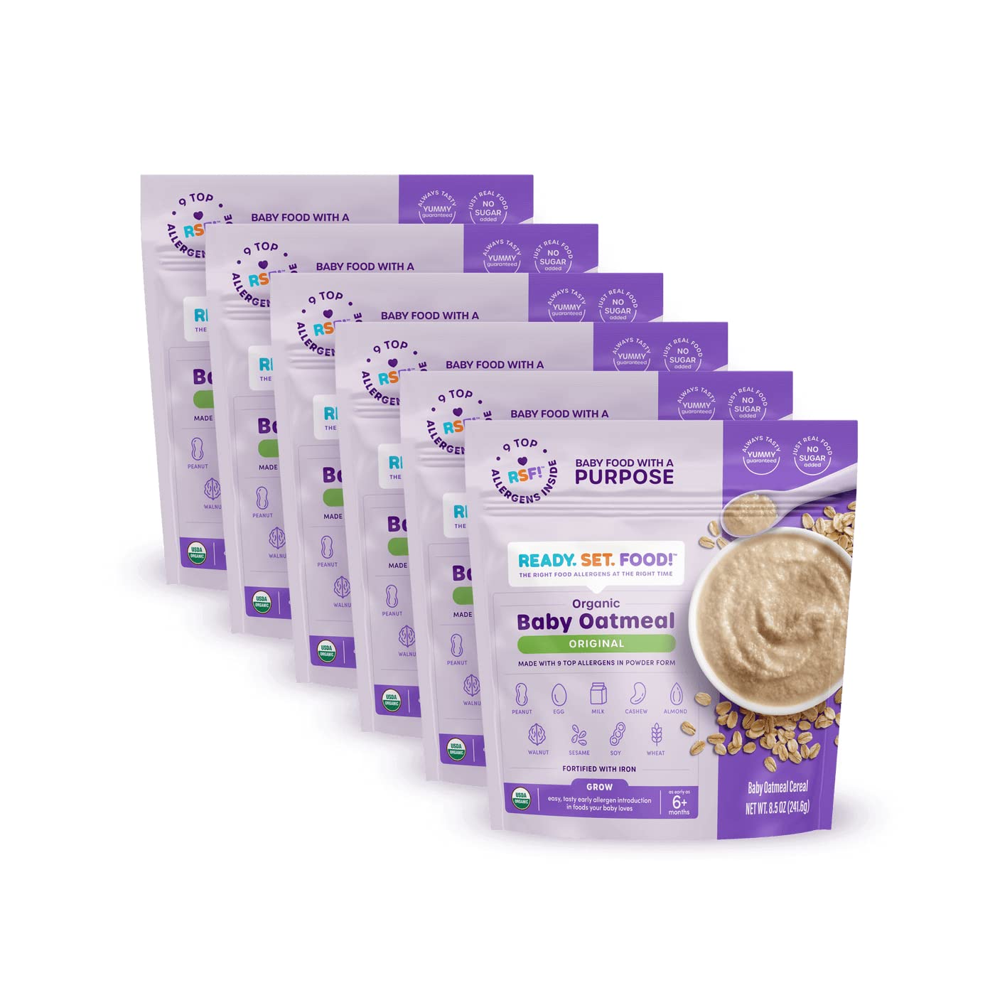 Buy Ready, Set, Food! Baby Oatmeal 16 Serving Pouch (6 count) 9 Top