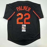 Vista 1 de Camiseta de béisbol negra de Baltimore de 1990 firmada y con COA JSA de Jim Palmer HOF
