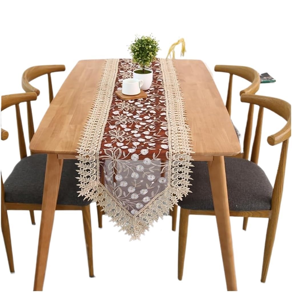 Chemin de Table en Dentelle Bordeaux : Sublimez Votre Table de Cuisine