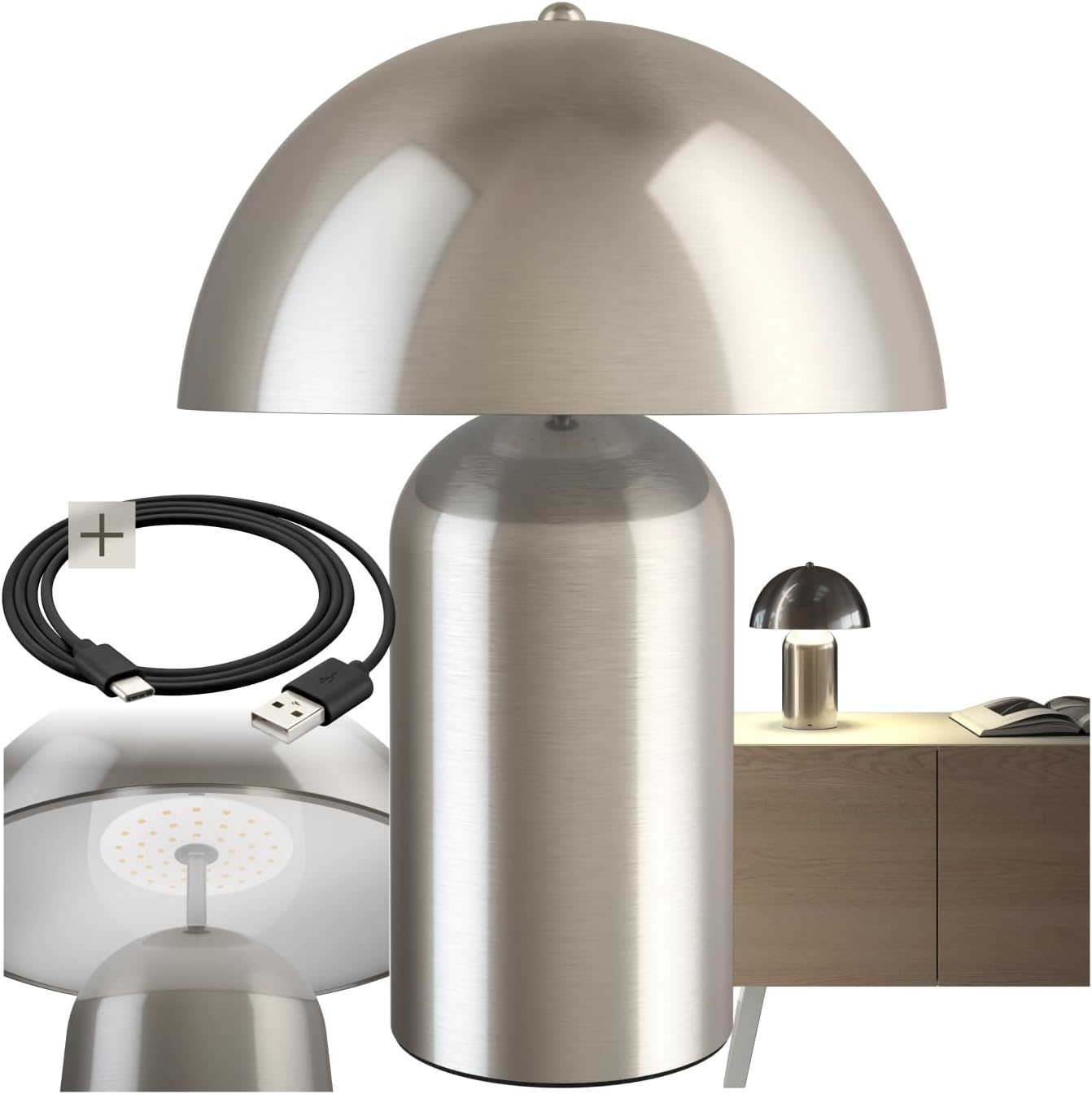 TecTake Kade Retro Mushroom Table Lamp