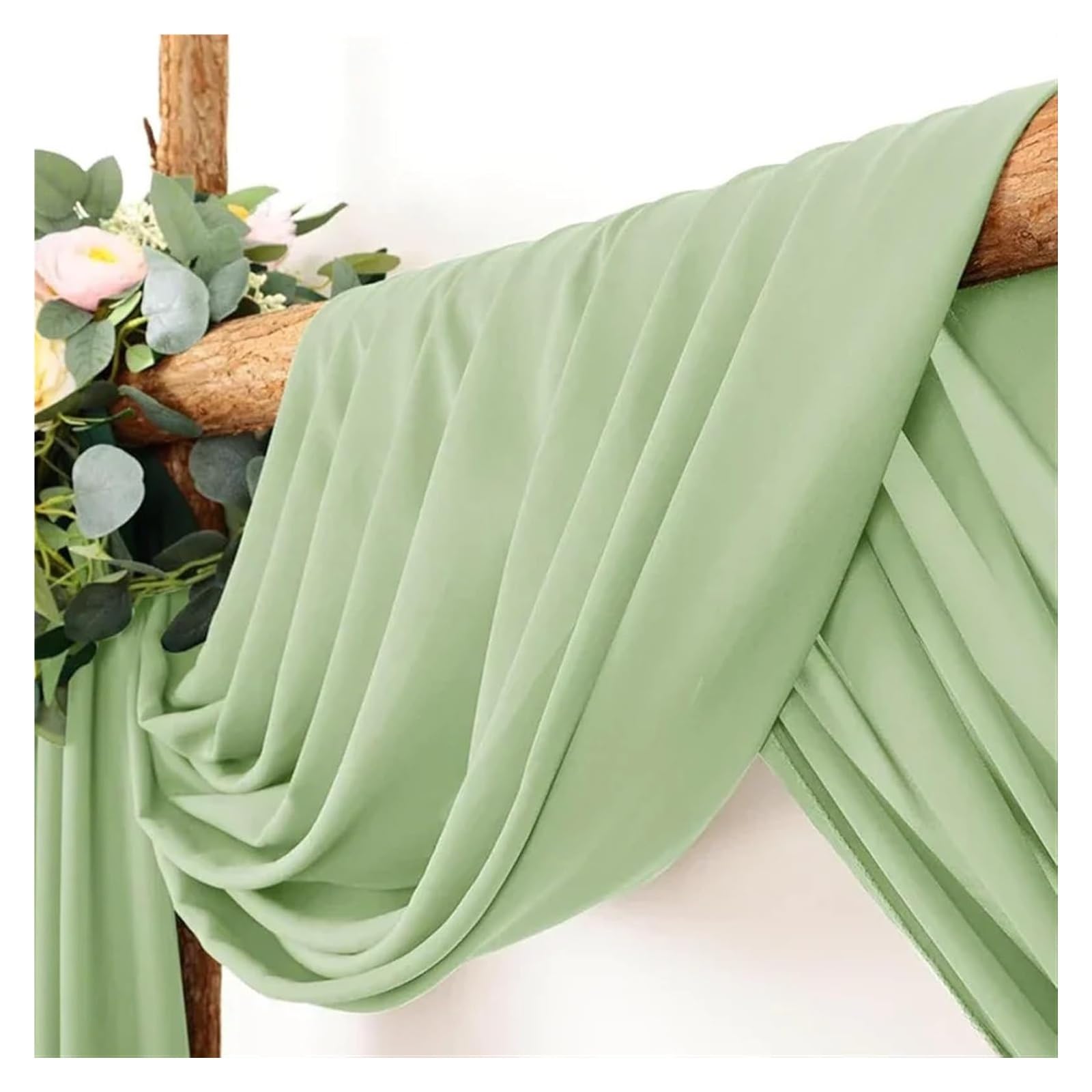 Dekoracje ślubne z zasłon, Łuk ślubny Zasłony Szyfon Wielokolorowy 70x(600-1000) CM Dekoracja zasłon w tle(Grey,70x600CM)