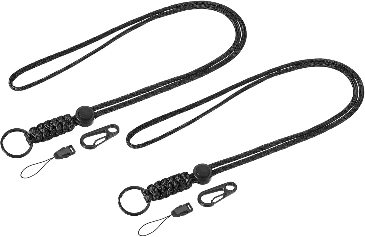 YOKIVE Paracord Lanyards, Necklace Keychain Cord Metal Clasp Hooks Ring Straps | Great for Home Key, ID Cards, Badge Holders