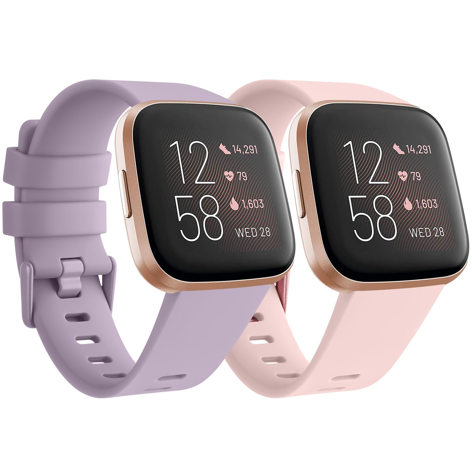 for Fitbit Versa Straps/Fitbit Versa 2 Straps/Fitbit Versa Lite Strap,Silicone Sport Replacement Straps Compatible with Fitbit Versa Lite/Fitbit Versa 2/Fitbit Versa for Women Men (Pack D