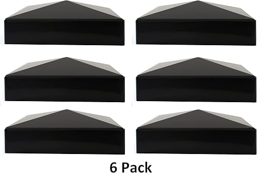 Miniatura 2 de True 5 x 5 (5.000in x 5.000in) - Tapa de vinilo pirámide de plástico negro o blanco, múltiples cantidades para postes de vinilo reales de 5 x 5