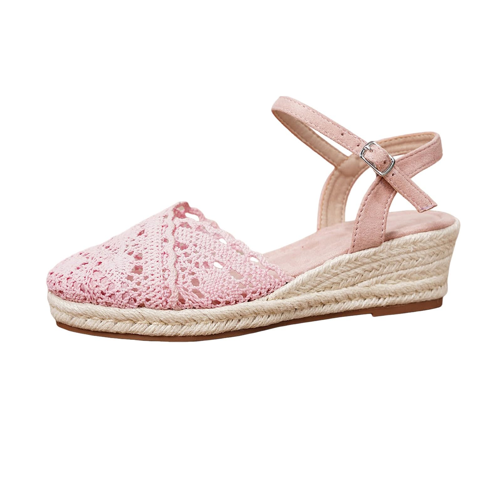 Trachtenschuhe Damen Dirndl Schuhe Lässige Slip On Sandalen atmungsaktive Espadrilles mit offener Zehenpartie Sommerschuhe High Heels für Oktoberfest Karneval Party