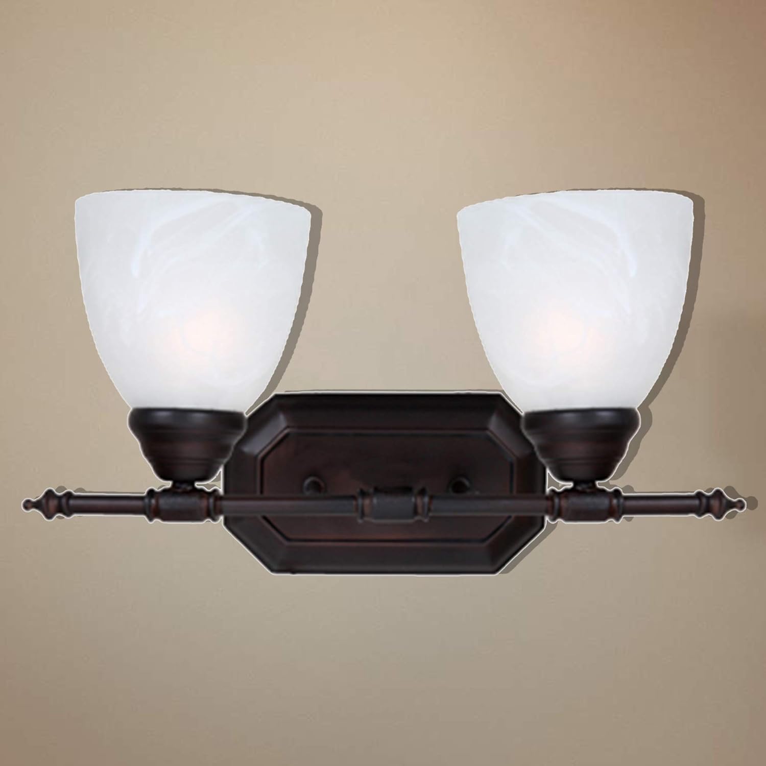 Exсluѕіvе Dіѕсоunt 80% оƒƒеr AA Warehousing L322ORW 2 Light Bathroom Vanity Fixture Glass, Oil Rubbed Bronze, Brown, White