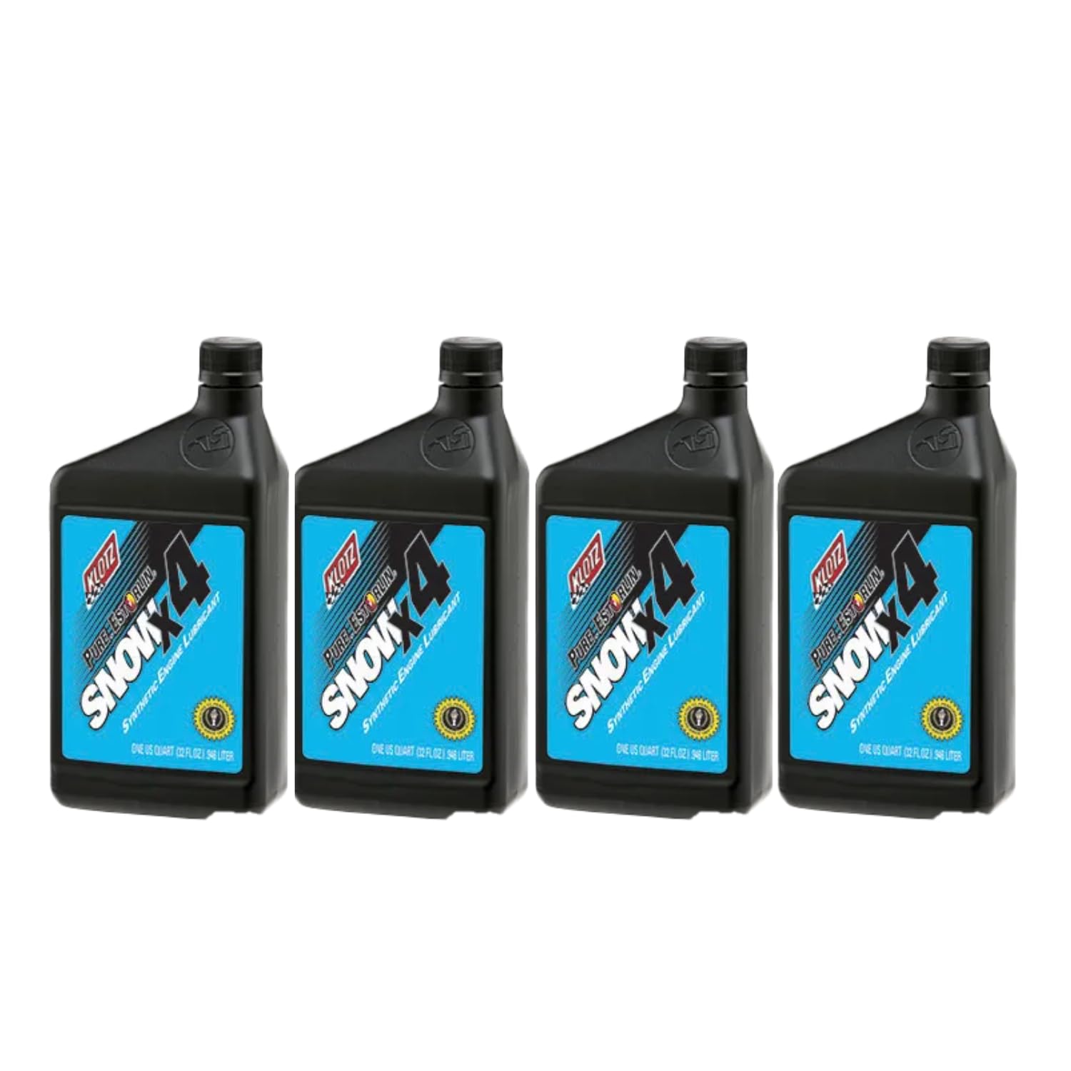 Klotz Snowmobile Oil, 4-Stroke Lube- Pure Estorlin Synthetic Engine Lubricant (0W/30 4 Pack)