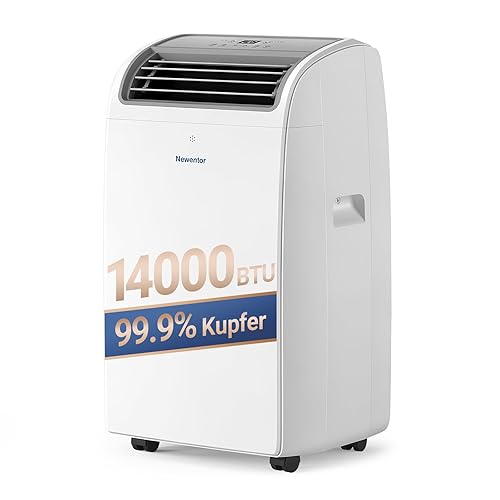 Newentor mobile Klimaanlage 14000 BTU, Klimaanlage mobil mit Abluftschlauch für Räume bis 50㎡, kühlen/entfeuchten/ventilieren mit Fernbedienung