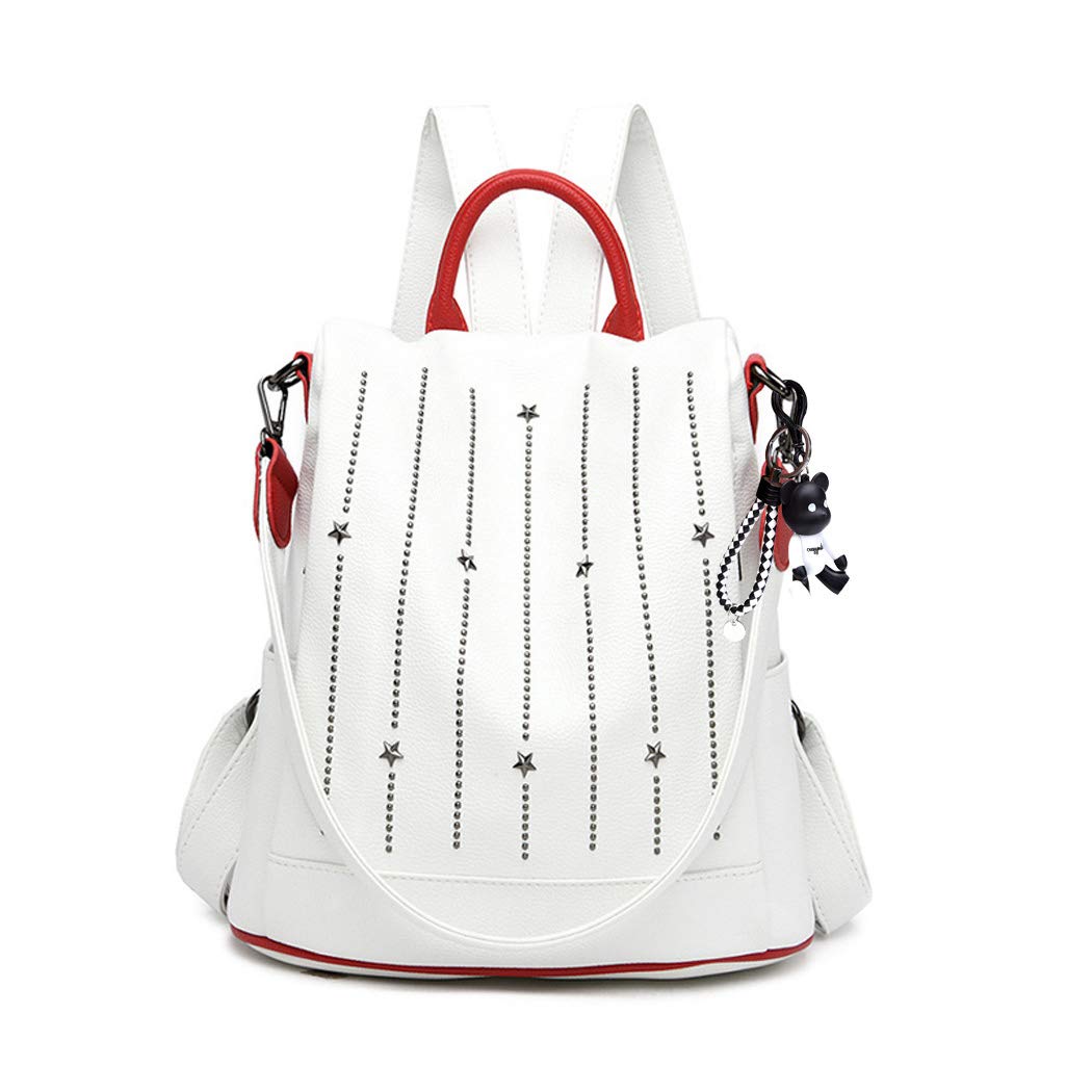 BUKESIYI Donna Borsa Zaino Elegante Zainetto Borse a Tracolla Zaini Antifurto Zainetti 2024 PU Pelle IT78209 Bianco V1