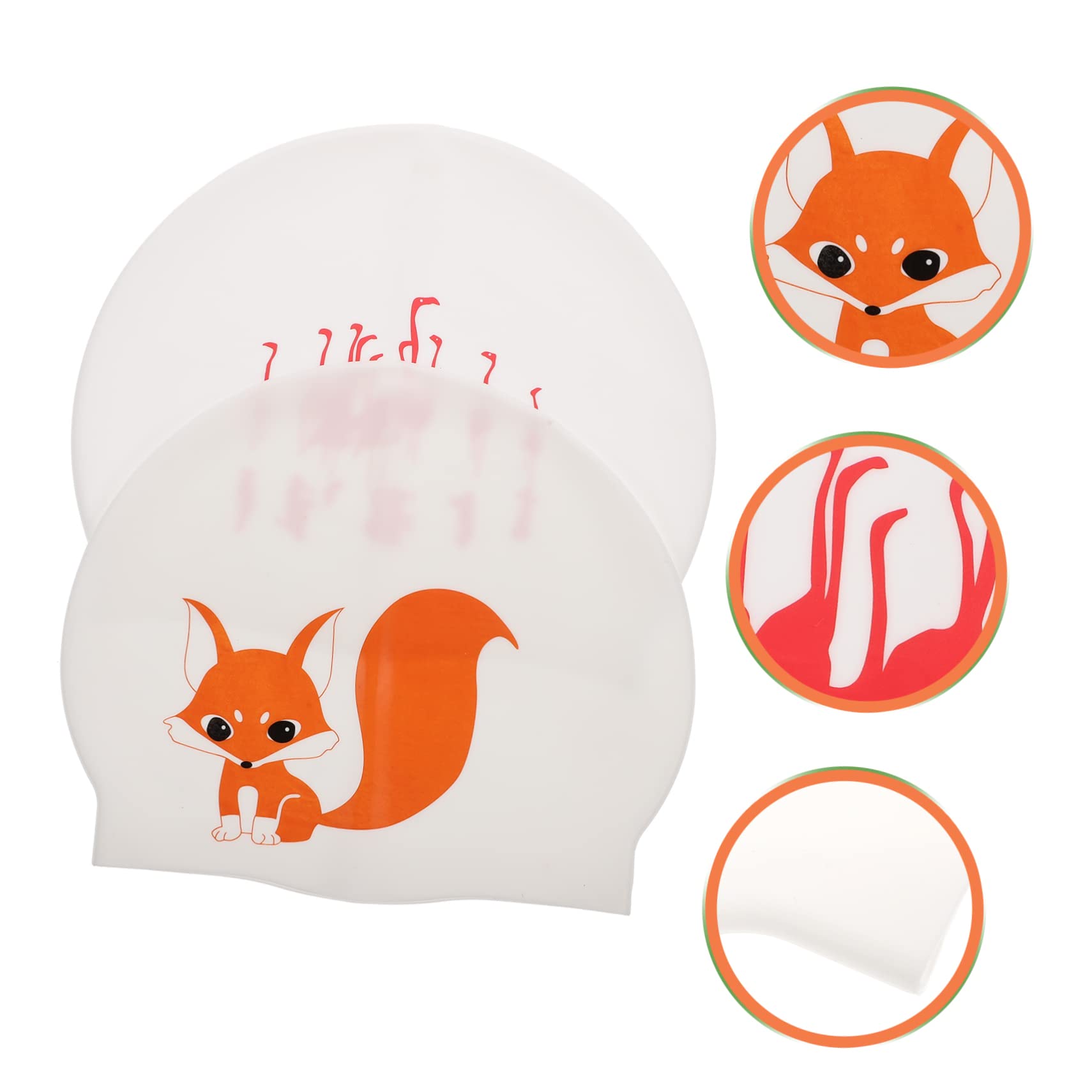 VANZACK 12pièces Bonnet De Bain Silicone Carton Casquette De Natation Imperméable pour Accessoires De Natation Renard