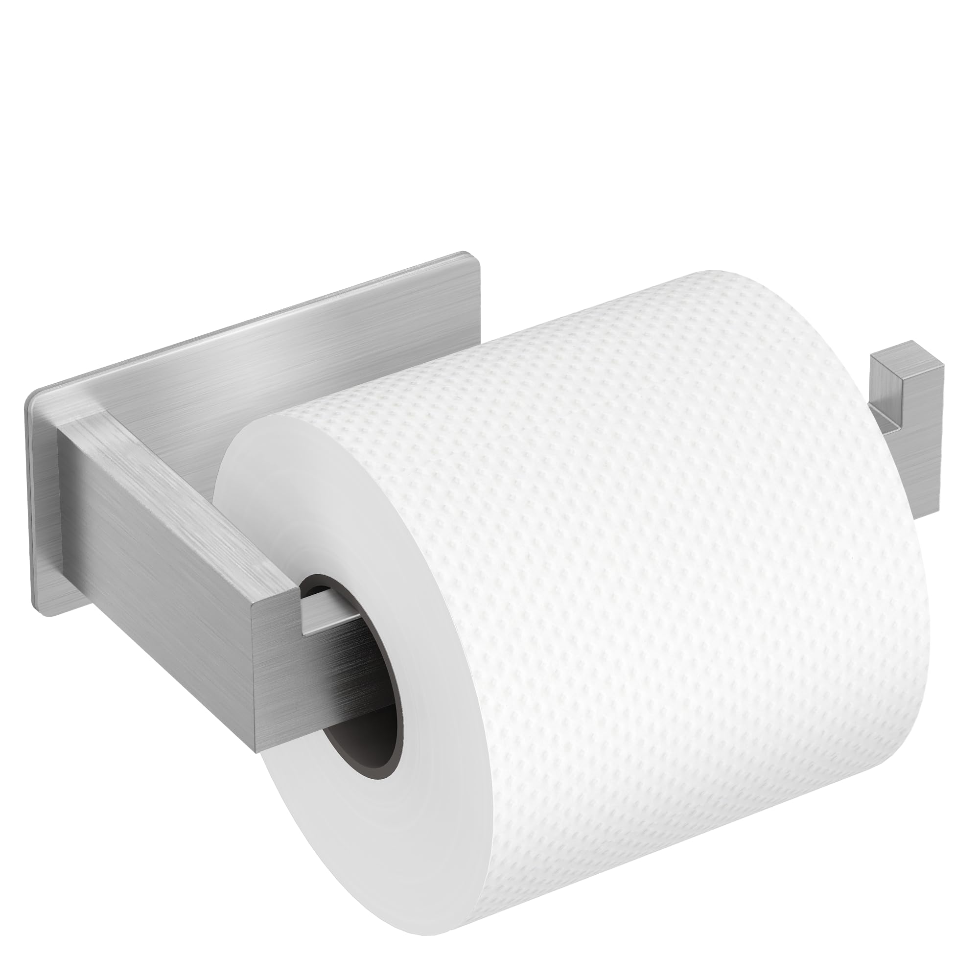 Auxmir Toilettenpapierhalter ohne Bohren, Klopapierhalter Selbstklebend, Edelstahl Klorollenhalter mit Kleber, WC Rollenhalter Papier Halterung für Küche Badzimmer Toilette, Modern, Silber
