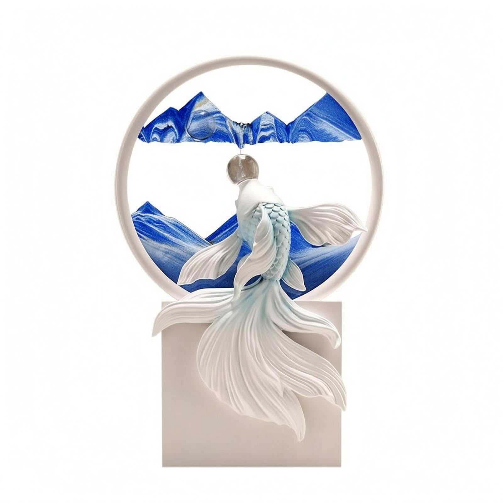 Tableau de sable mouvant bleu grand modèle pour salon