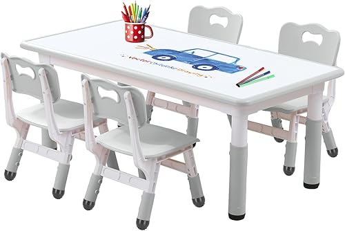 Mesa y sillas para niños, Mesa y sillas para niños, Mesa y sillas para niños, Mesa para niños (4 sillas), Conjunto de mesa y silla para niños de 5 a