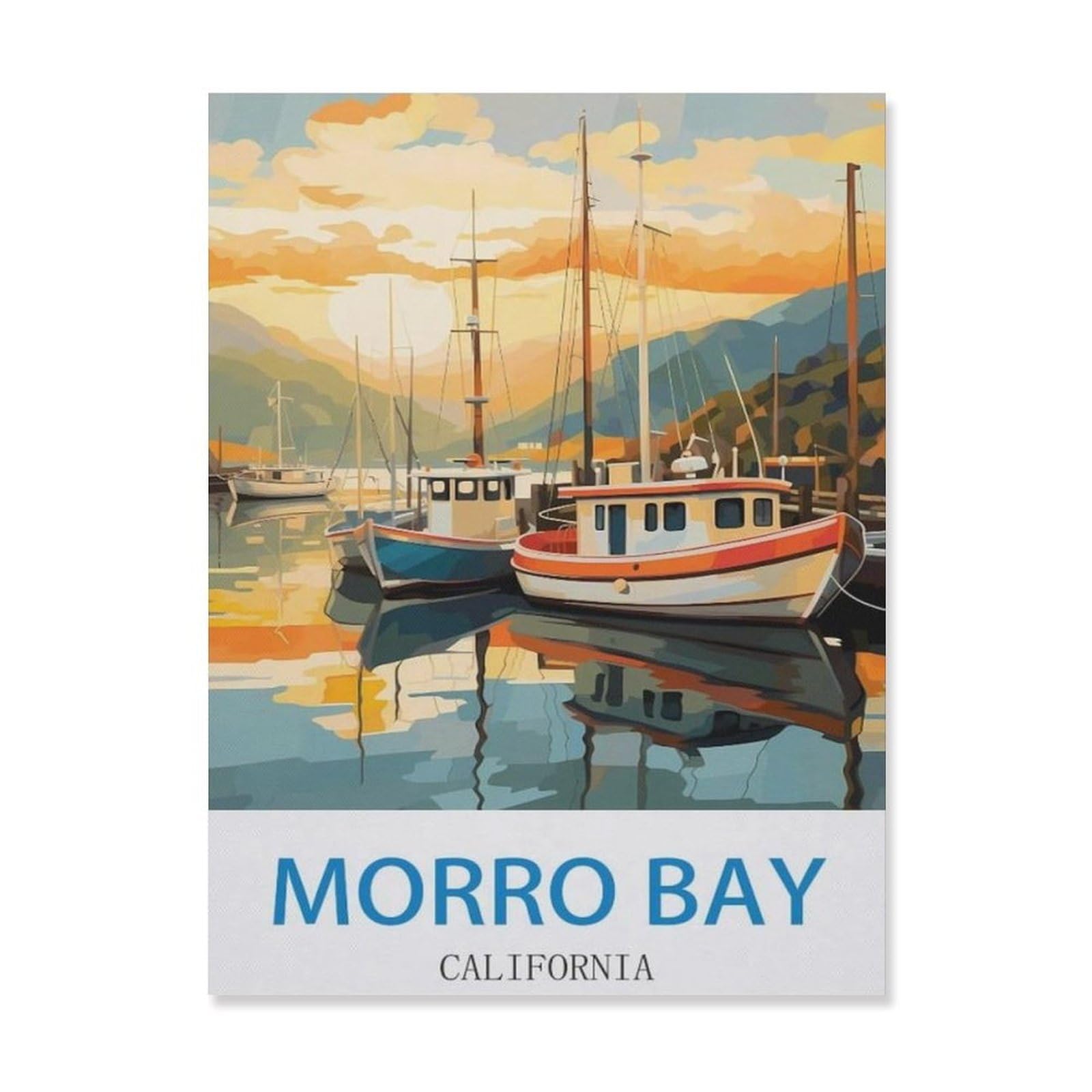 Vintage Art Metal Signs Funny Sign，Morro Bay California，Wall Artwork Metal Poster Bathroom Decor Vintage Country Decor Retro Metal Poster(15x30cm）6x12 inch-EF25