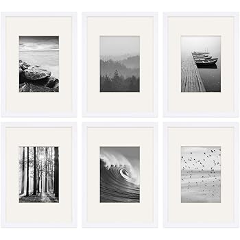 Photolini 6er Set Poster Bilderrahmen 21x30 Cm Din Mit Passepartout 13x18 Cm Modern Weiss Aus Mdf Mit Acrylglas Posterrahmen Wechselrahmen Amazon De Kuche Haushalt
