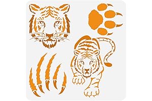FINGERINSPIRE Tiger Stencil for Painting 11.8x11.8 Inch