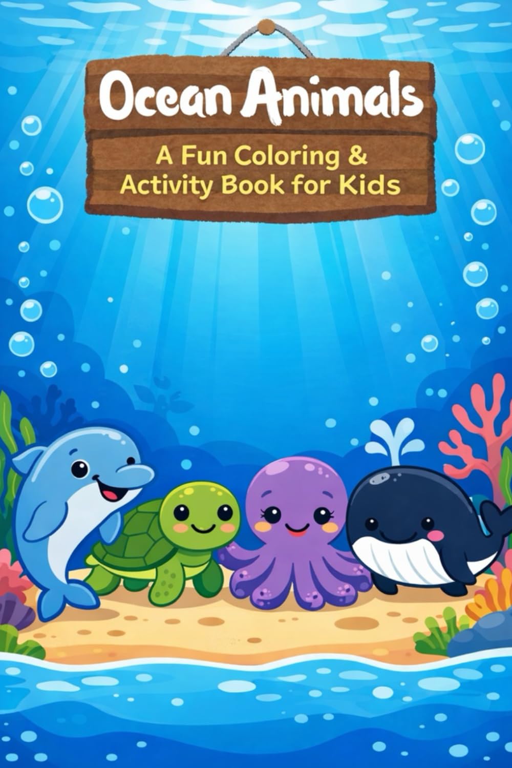 Ocean Animals Coloring & Activity Book: A Fun Coloring & Activity Book for Kids Ages 3-7