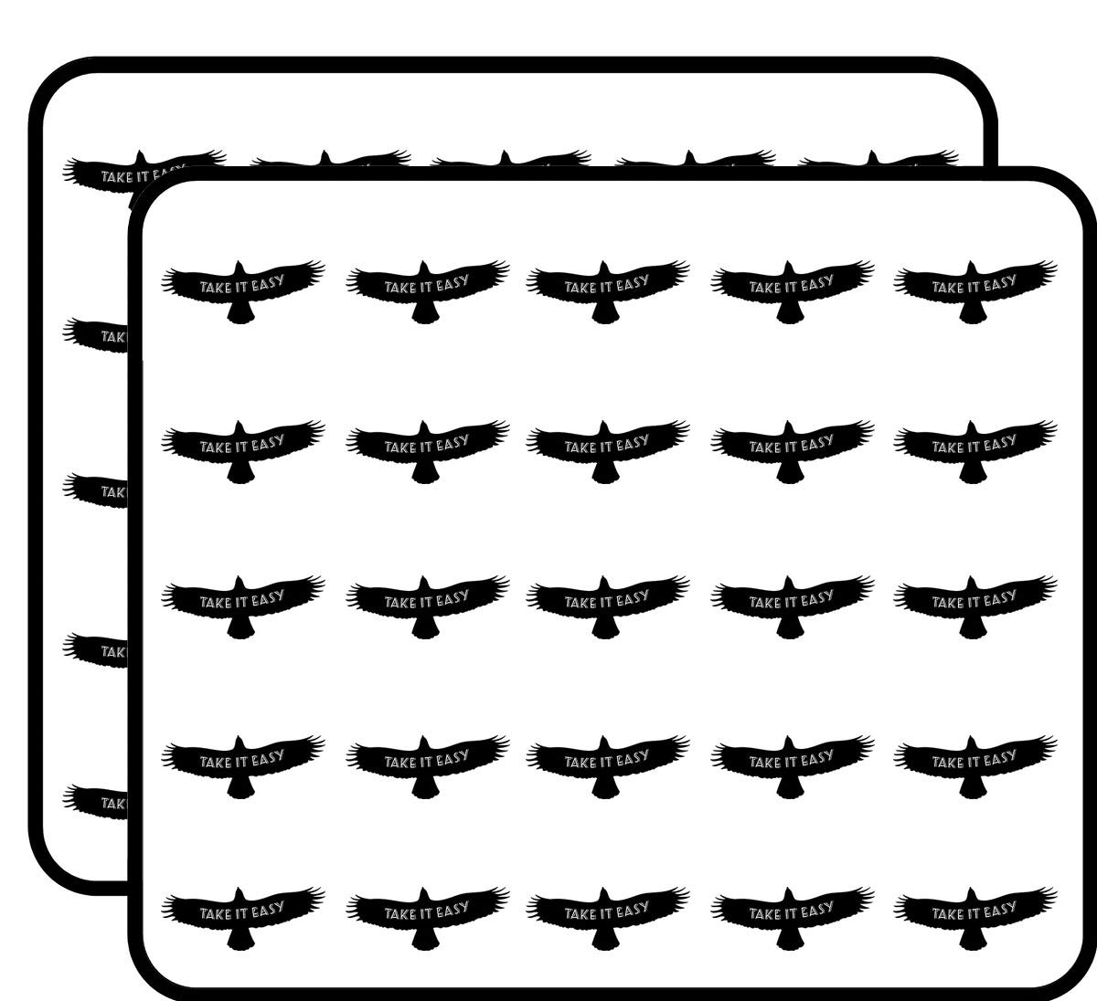 The Eagles - Take it Easy 50 Pack 1-Inch Retro Stickers for Scrapbooking, Journals, Planners, Laptops, Phones and Water Bottles