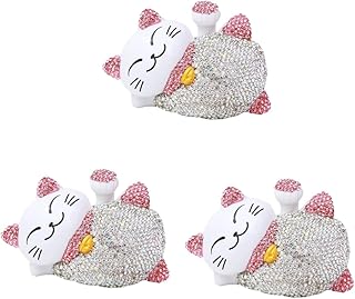 NOLITOY Estátua De Gato Sortudo 3 Pçs Brinquedos De Dança Solar Estatuetas De Gato Decoração Do Carro Painel Solar Boneca Guarnição Do Carro Brinquedo Carro Boneca Carro Gato Boneca Carro