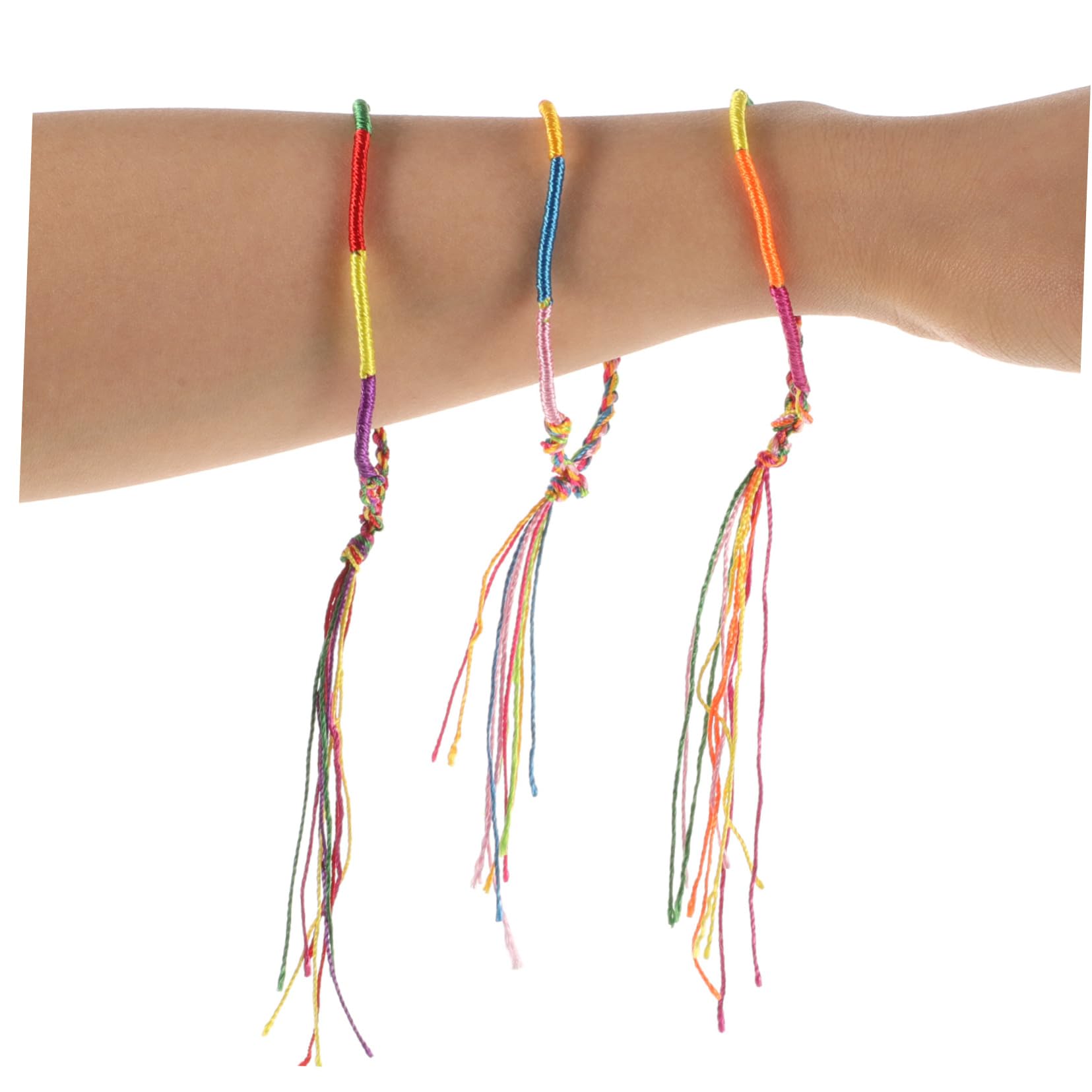 300piezas Pulsera Trenzada Colorida De Hilo De Pulseras De Amistad Para Muñecas y Tobillos Estilo y Color Aleatorio Para Festivales y Especiales