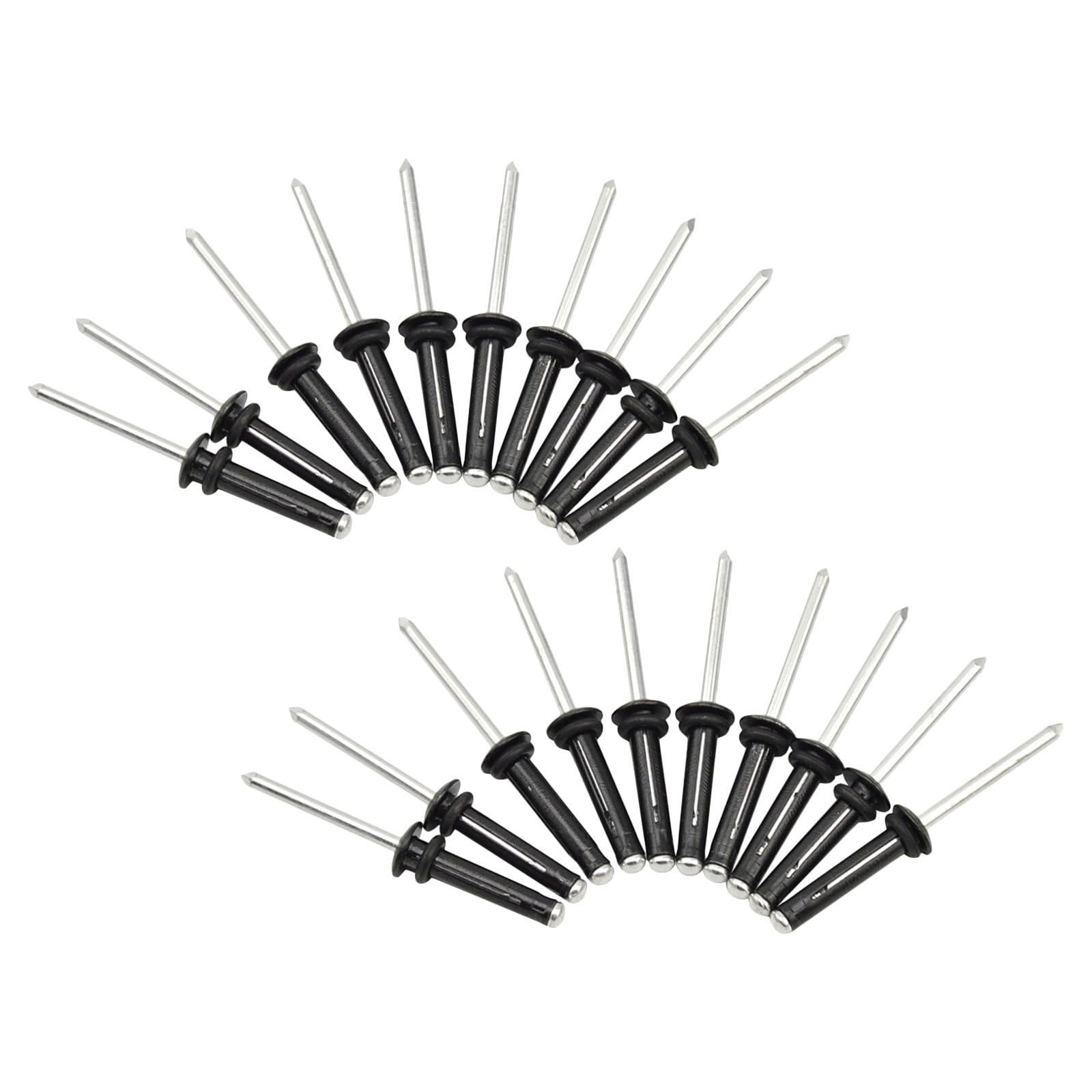 Kichvoe 120 Piezas Remaches Tri-Grip para Kayak de Aluminio Negro, Kit