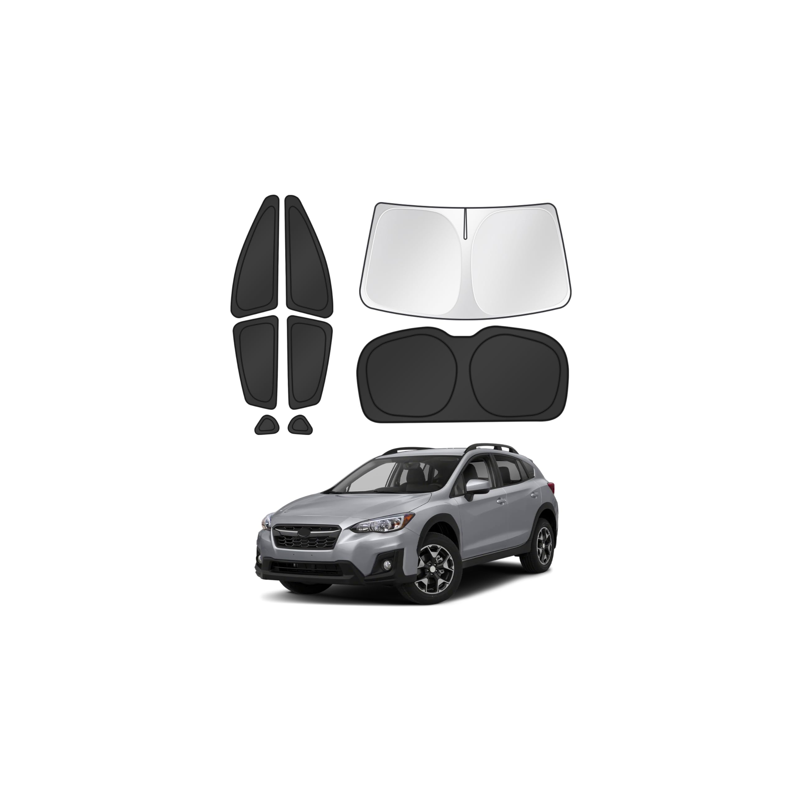Canvcle Window Shades for 2018-2023 Subaru Crosstrek Accessories Windshield Sun Shade Side Rear Window Covers Sunshade Sun Visor Shield Privacy Protection for Camping Keep Vehicle Cool Black 8PCS