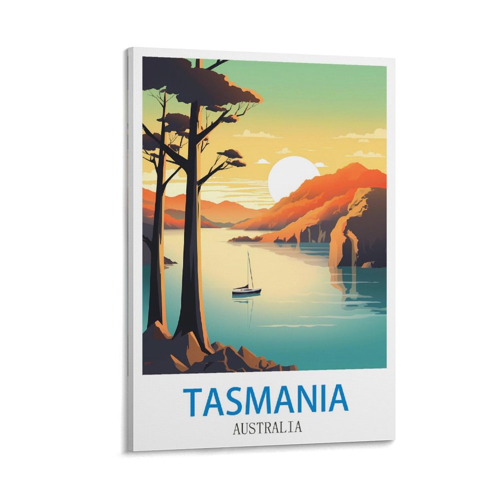 Fzyuen Frame-Style Tasmania Australia Vintage Travel Posters 08X12inch(20X30cm) Canvas Wall Art Prints For Wall Decor Room Decor Bedroom Decor