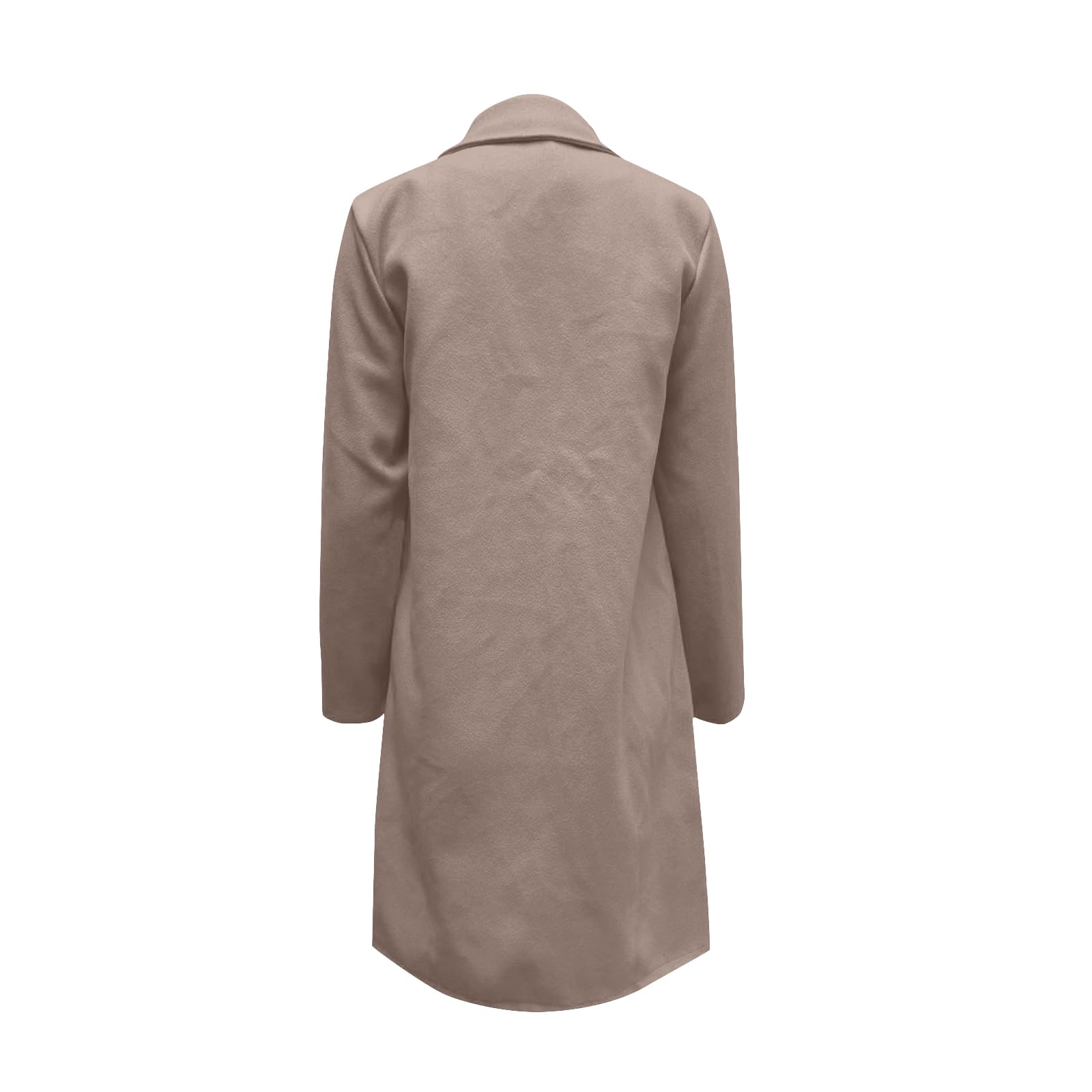 Generisch Wollmantel Damen Winter Mantel Elegant Wintermantel Lang Revers Jacke Langarm Damen-Mäntel Warm Trenchcoat Mit Knöpfen Übergangsjacken Einfarbig Winterjacke Frauen Mit Taschen Wolljacke