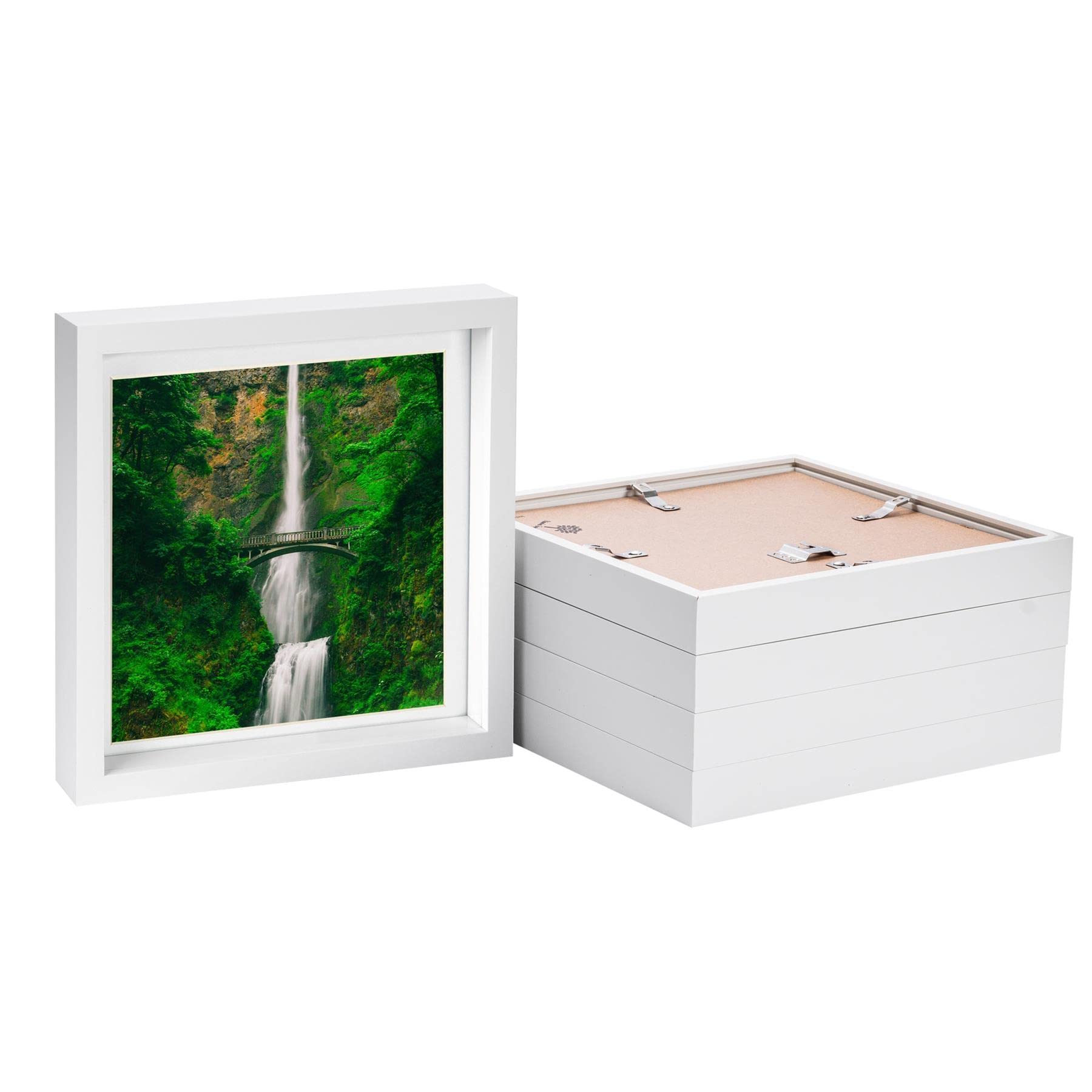 Nicola Spring - 10" x 10" White 3D Box Photo Frames