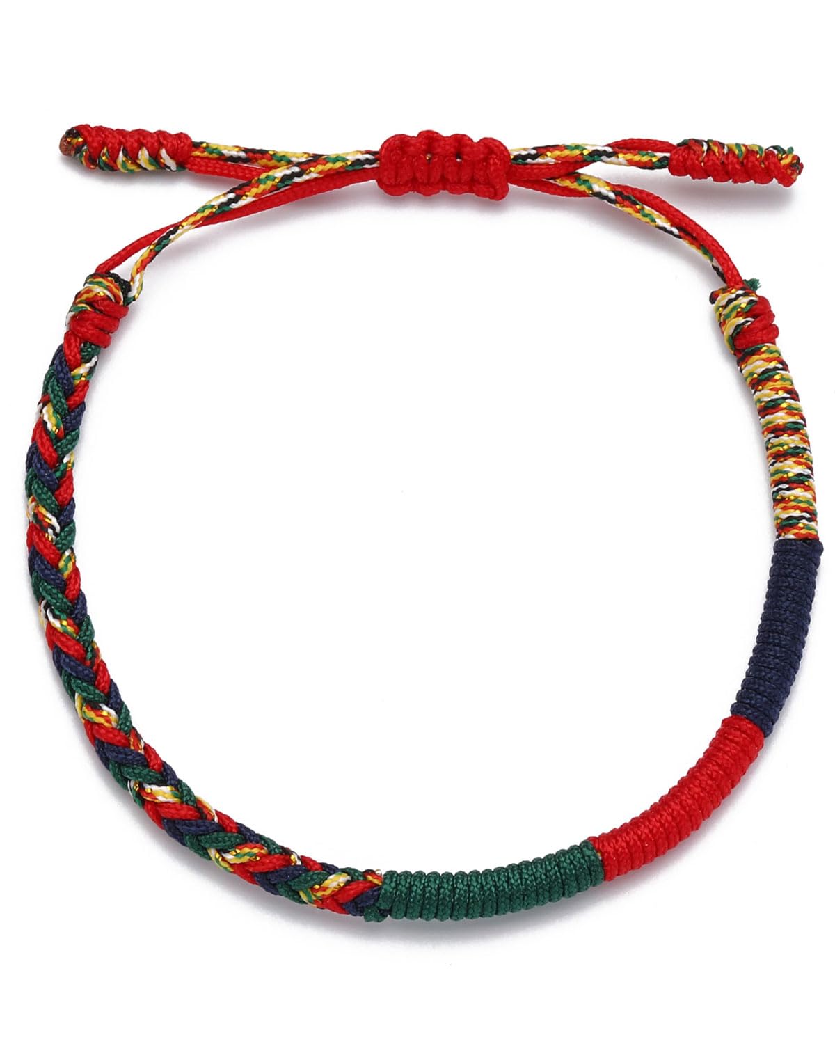 Bracciale Rosso Tibetano Portafortuna | Fatto A Mano | Regolabile | Con Amuleto Buddha - Foto 3