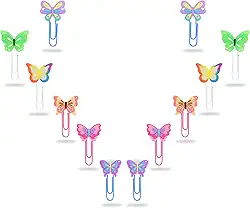 Marcador de livro fofo, 12 peças de clipes de papel de animais adoráveis exclusivos para estudantes que leem escritório (borboleta)