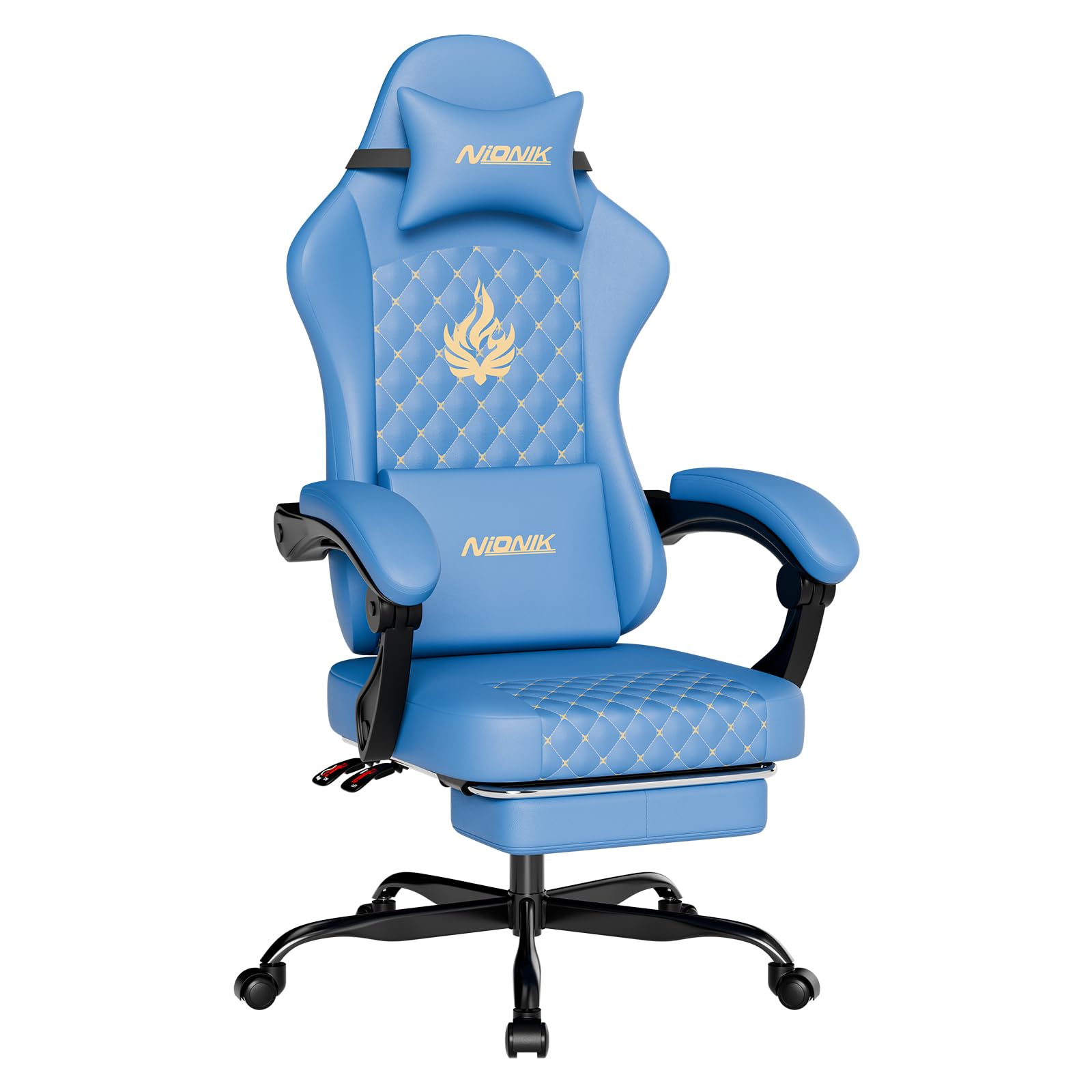 Amazon.co.jp: NIONIK ゲーミングチェア オットマン付き オフィス