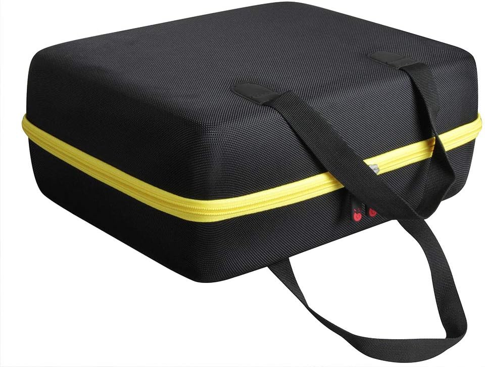 Hermitshell Hard Travel Case for DEWALT DCC020IB 20V Max Inflator (Case for Inflator + Battery Pack, Outer Black + Inner Yellow Zipper)