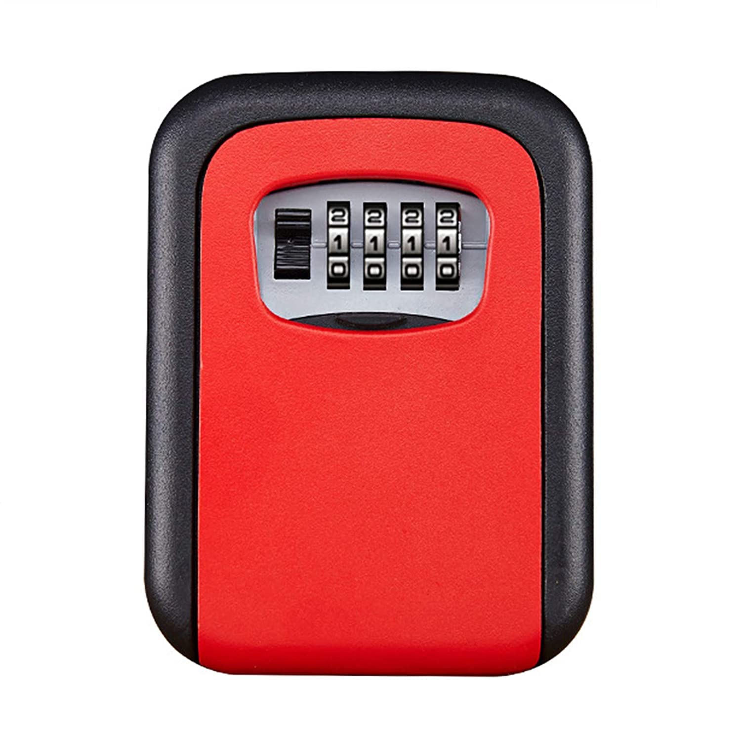 ARURA (LABEL)ARURA (LABEL) Wall Mounted Combination Key Safe Box/Key Safe Lock Box Outdoor Storage Box with Resettable Code Combination Password Security Lock for Outside Home Office and Garage (Red)