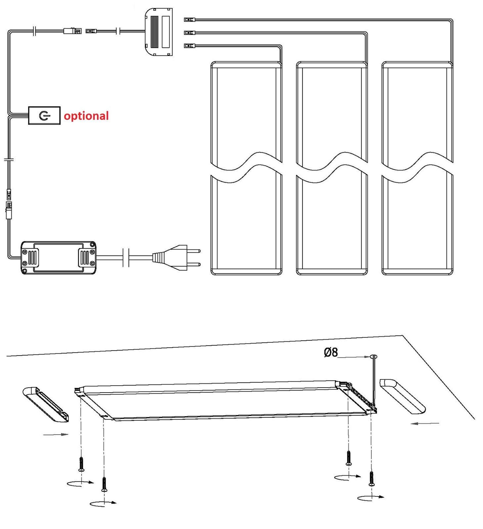 kalb | Lumeo LED Unterbauleuchte Küche, 45cm/60cm, flaches Design, neutralweiß 4000K oder warmweiß 3000K, 12VDC, LED Unterschrank Beleuchtung, einfache Montage, LED Küchenunterbauleuchte