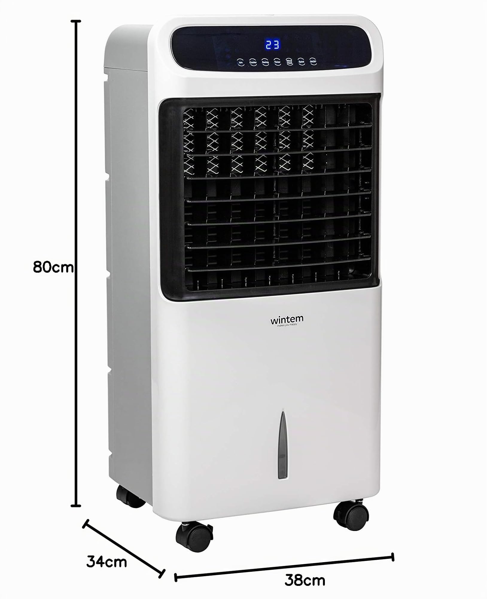 Trioclima + Enfriador de aire caliente de 10 litros, aire caliente y aire frío y deshumidificador portátil de 2000 W, con mando a distancia y temporizador con pantalla digital, 10 litros