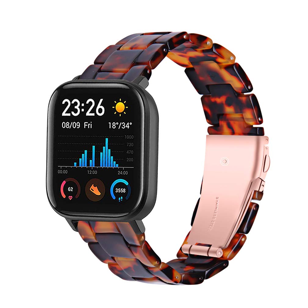FitTurn Resin Bands Compatible with Amazfit Bip 5/Pace/Cheetah/Stratos 2 3/GTR 4/GTR 3/GTR 3 Pro/GTR 2/GTR 2e/GTR 47mm Watch Replacement 22mm Stylish Bracelet Resin Sport Strap Wristbands for Amazfit
